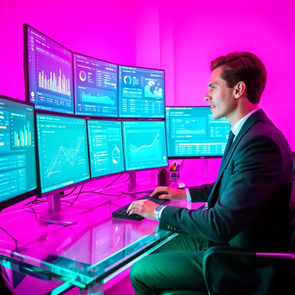 Operator reviewing dashboards